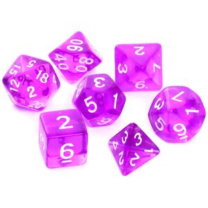 Rebel Komplet kości RPG kryształowe fioletowe (106265)