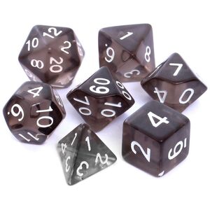 Rebel Komplet kości RPG kryształowe czarne (106264)