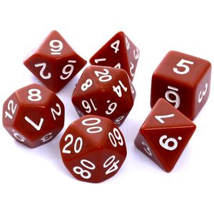 Rebel Komplet kości RPG matowe brązowe (106194)