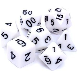 Rebel Komplet kości RPG matowe białe (106191)