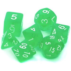 Rebel Komplet kości RPG kryształowe jasnozielone (106261)