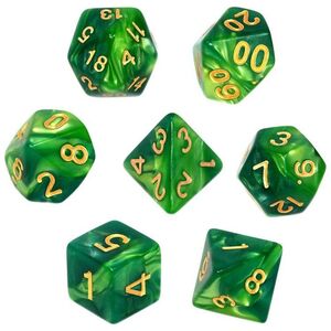 Rebel Komplet kości REBEL RPG - Dwukolorowe - Miętowo-zielone