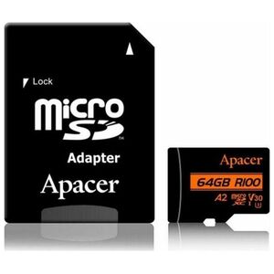 Karta Apacer R100 MicroSDXC 64 GB Class 10 UHS-I/U3 V30 (AP64GMCSX10U8-R)