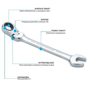 SATA SATA KLUCZ PŁASKO-OCZKOWY 21mm Z GRZECHOTKĄ ŁAMANY GL46412