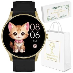 Zegarek Gravity Zegarek SMARTWATCH KOMUNIA - GT2-3 czarny/ zł koperta