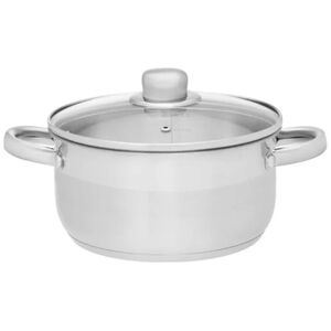 Maku Kitchen Life Basic nerūdijančio plieno puodas su stikliniu dangčiu  6,5 L 24 cm