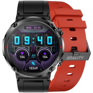 Smartwatch Gravity Zegarek męski SMARTWATCH GRAVITY GT21-6 BK/RD/BK