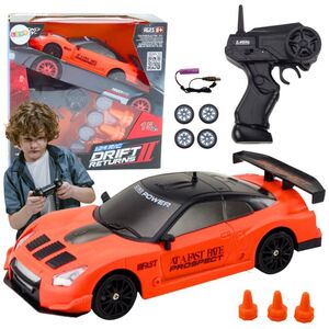 Autko Sportowe Zdalnie Sterowane R/C 1:24 Pomarańczowe Wymienne Koła LEAN Toys