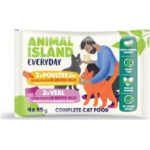 Animal Island NEW JELLY  EVERYDAY 4-PACK SASZETKA 4X85g dróg z wątróbką, cielęcina