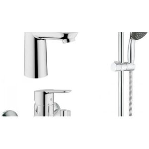 GROHE START EDGE set: bath and washbasin mixers, shower head, hose and stand