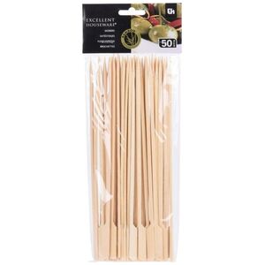 Excellent Houseware Wykałaczki DREWNIANE szpikulce bambusowe do przystawek przekąsek szaszłyków 25 cm 50 sztuk
