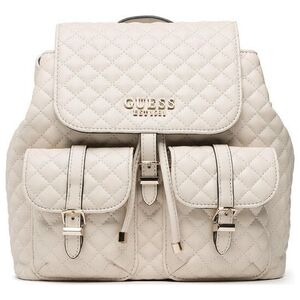 Guess, Adam Flap, Polyurethane, Textile Backpack, Stone, For Women For Women