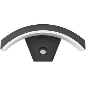 PILEA LED 9W, lampa ogrodowa z czujnikiem PIR, 700lm, IP54, 4000K, czarna