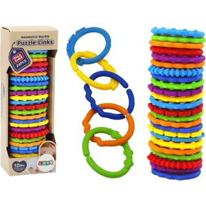 LeanToys Bransoletki Sensoryczne Dla Niemowlaka Kolorowe 24 Sztuki