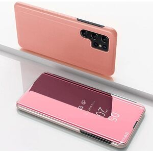 Clear View Case etui do Samsung Galaxy S25 Ultra pokrowiec z klapką - różowe