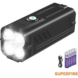 Zibintuvelis M20, 6000lm, 4x18W, ikraunamas USB C, 4x 18650 10400mAh, IP44
