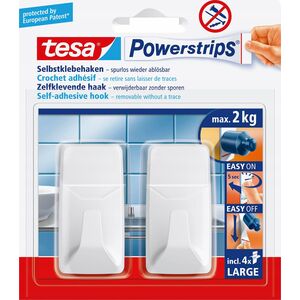 Tesa tesa Powerstrips Haken L rechteckig weiß