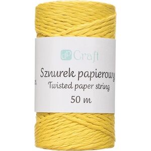 Sznurek papierowy skręcany 50m żółty