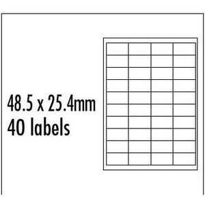 Logo etykiety 48.5mm x 25.4mm, A4, matowe, czerwony, 40 etykiety, pakowany po 10 szt. (32253)