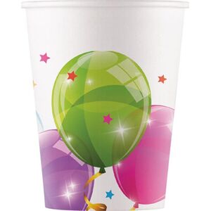 GoDan Kubeczki papierowe Sparkling Balloons 200 ml 8 szt. Godan