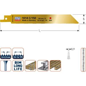 Wilpu Saws for wood, plastic WILPU 135/150 5 pcs. 130mm 1014C/150