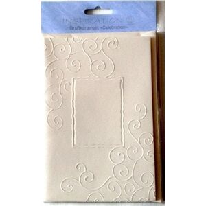 Karty tłoczone + koperty ornament creme 03 5szt