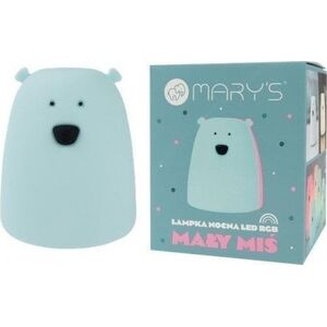 Lampka nocna LED RGB Miś mały niebieski