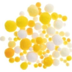 Pompony białe i w odcienach żółtego 20g