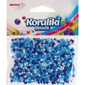 Koraliki akrylowe do nawlekania białe niebieskie