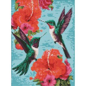Diamentowa mozaika - Szmaragdowe kolibry 30x40cm