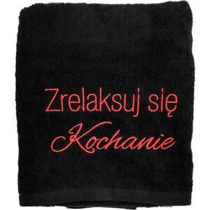 Ręcznik czarny. Zrelaksuj się