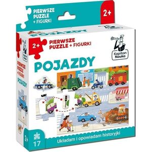Pojazdy. Pierwsze puzzle + figurki. Kapitan Nauka