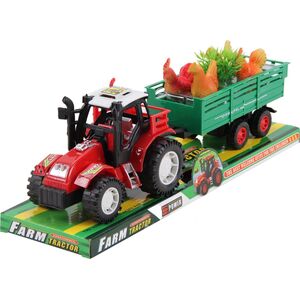 Trifox TRAKTOR Z PRZYCZEPĄ I KURAMI