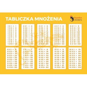 Tabliczka mnożenia elektrostatyczna 3szt
