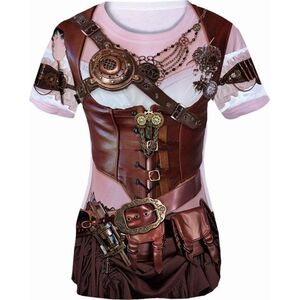 Koszulka z nadrukiem Steampunk Lady rozm. L