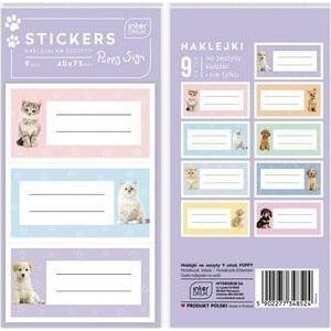 Naklejki na zeszyty 9szt Puppy Sign