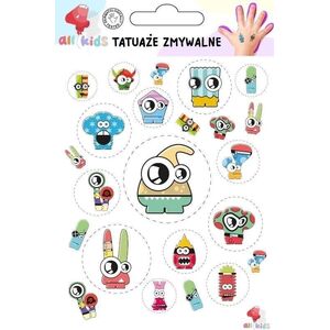Tatuaże zmywalne dla dzieci Stwory Potwory