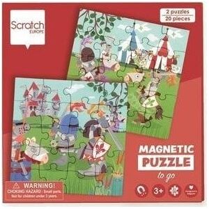 Puzzle magnetyczne 20x2 + książka Rycerze