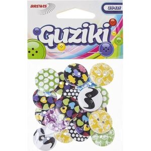 Guziki kolorowe wzory 20szt