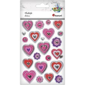 Naklejki foliowe serca mix 23szt