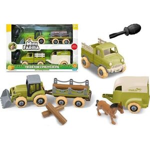 Mini farma traktor z przyczepą do skręcania