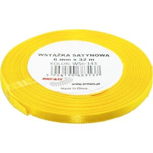 Wstążka satynowa jasna żółta 6mmx32m