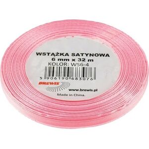 Wstążka satynowa jasna różowa 6mmx32m