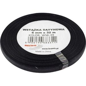 Wstążka satynowa czarna 6mmx32m
