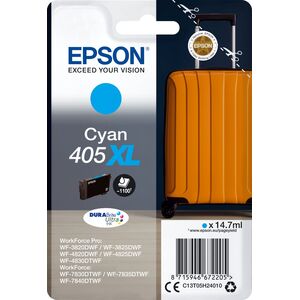 Tusz Epson Epson 405XL - 14.7 ml - XL - Cyan - original - Blister mit RF- / akustischem Alarmsignal - Tintenpatrone - fur WorkForce WF-7310, 7830, 7835, 7840, WorkForce Pro WF-3820, 3825, 4820, 4825, 4830