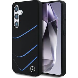 Etui Mercedes Silicone Contrasted Curves  MagSafe do Samsung Galaxy S25 czarny
