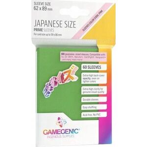 Gamegenic Gamegenic: Japanese Size Prime Sleeves (62x89 mm) 60 sztuk, Green