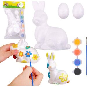 Zestaw Do Malowania Styropianowych Ozdób Zając 2 Jajka Farby LEAN TOYS
