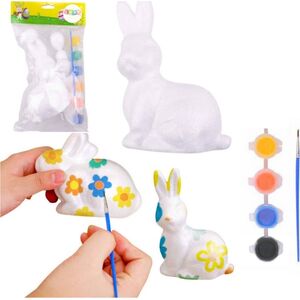 Zestaw Do Malowania Styropianowych Ozdób Zając Farby Pędzelek LEAN TOYS