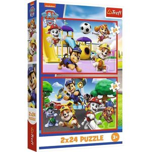 PUZZLE 2x24 Psi dzień zabaw /Psi Patrol 34434